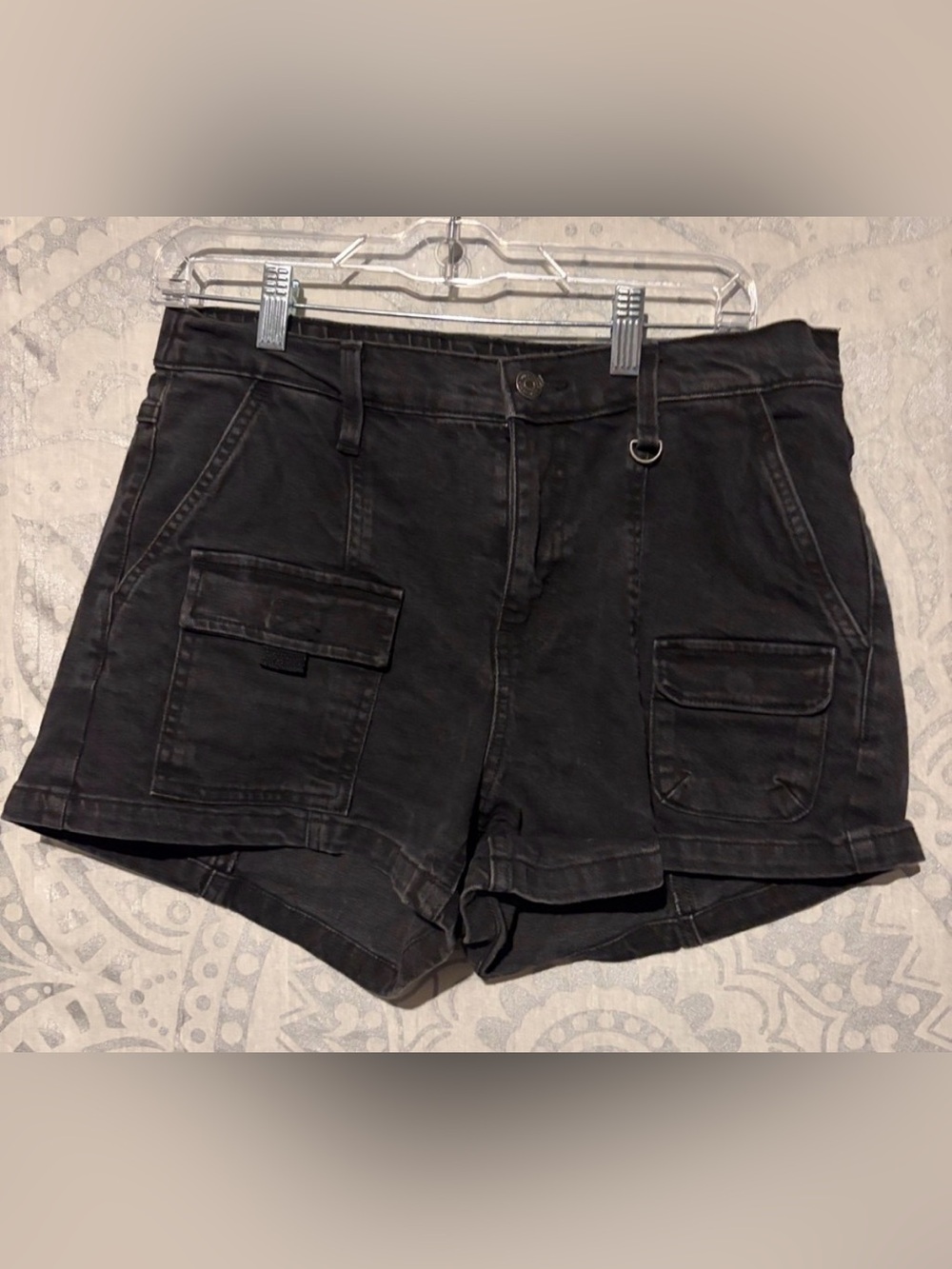 🔥 Wild Fable Black Cargo Utility High Rise Denim Shorts | Medium 🖤